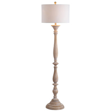 Trisha 61.5" Resin Spindle LED Floor Lamp - JONATHAN Y
